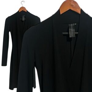 Norma Kamala black faux wrap dress in deep black size XS Small